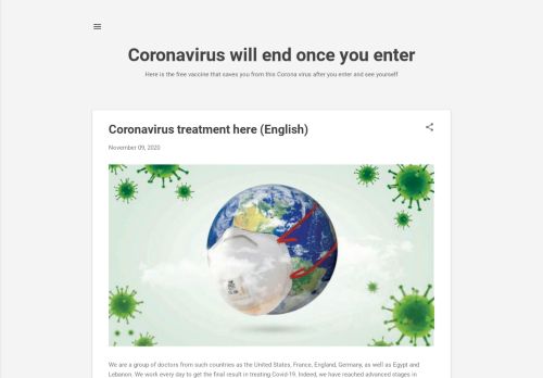 لقطة شاشة لموقع coronavirusexpired
بتاريخ 26/11/2020
بواسطة دليل مواقع موقعي