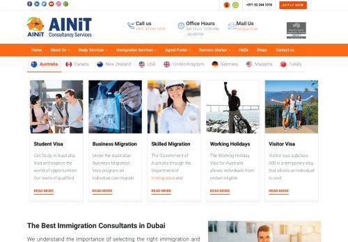 لقطة شاشة لموقع AINiT - immigration Consultants - Education Consultant in Dubai
بتاريخ 17/12/2020
بواسطة دليل مواقع موقعي